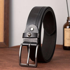Men's Studded Core Formal Belt Casual Needle Buckle PU Leather Belt