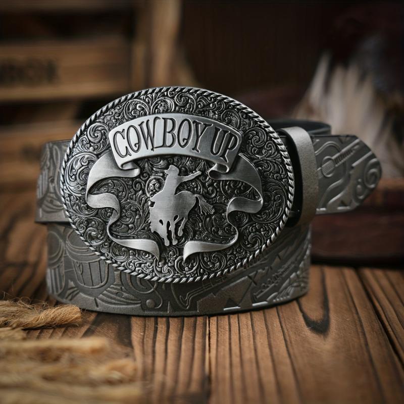 Men's Single Jack Smooth Buckle PU Belt Casual Holiday Dress