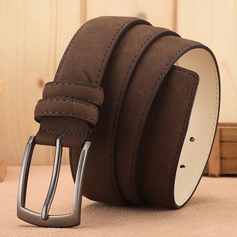 Men's Suede Belt Retro Alloy Buckle Plus Size High End Belt