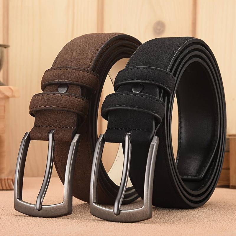 Men's Suede Belt Retro Alloy Buckle Plus Size High End Belt