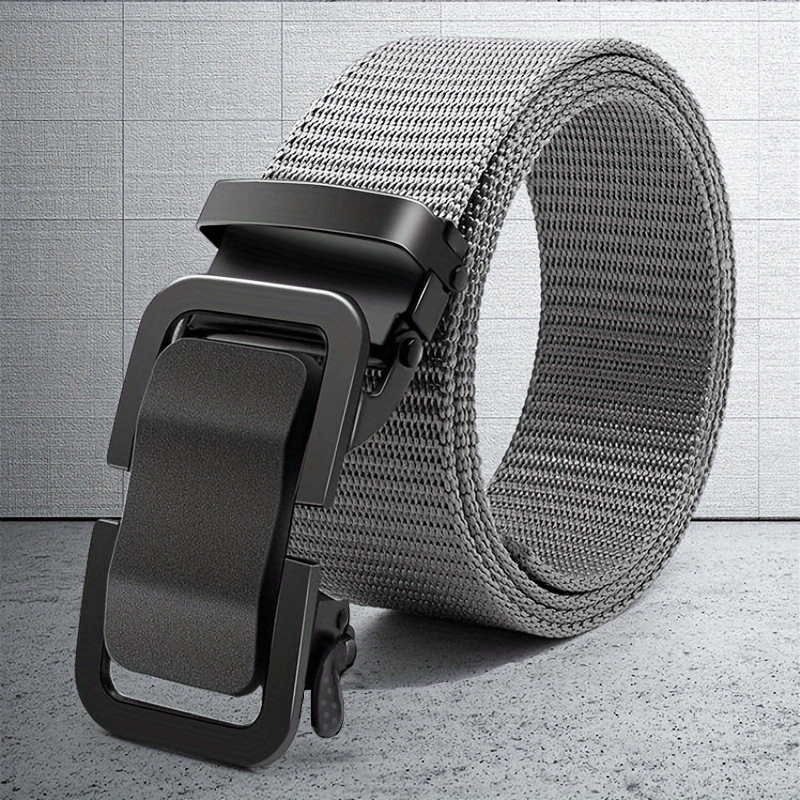 Men's Metal Automatic Buckle Casual Nylon Canvas Belt
