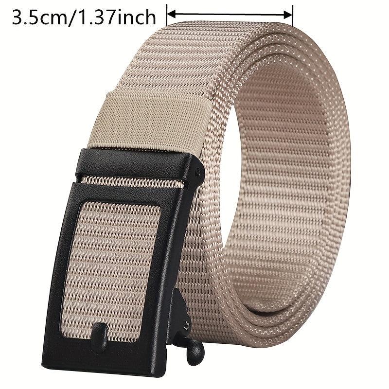 Men's Automatic Buckle Canvas Belt Inner Wear Casual Cargo Pants Belt
