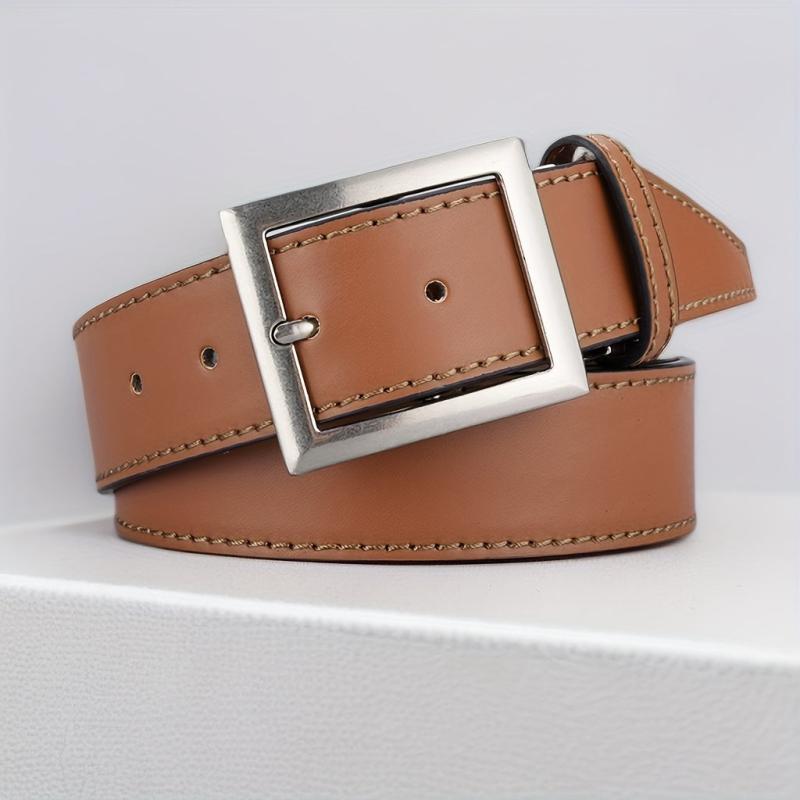 Men's Square Buckle Decorative Belt for Outdoor Party Holiday Business
