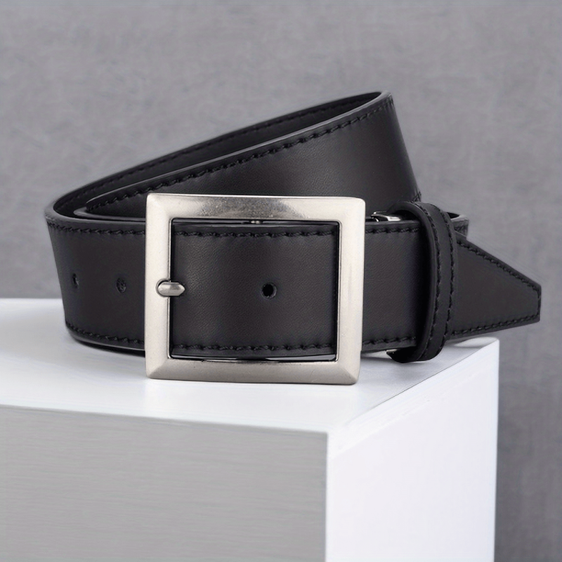 Men's Square Buckle Decorative Belt for Outdoor Party Holiday Business