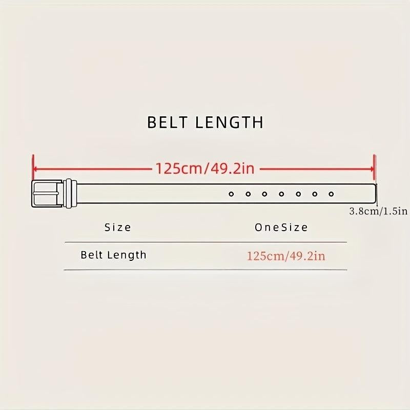 Men's Square Buckle Decorative Belt for Outdoor Party Holiday Business