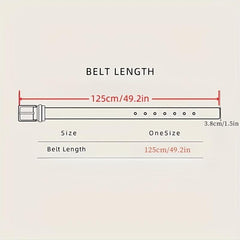 Men's Square Buckle Decorative Belt for Outdoor Party Holiday Business