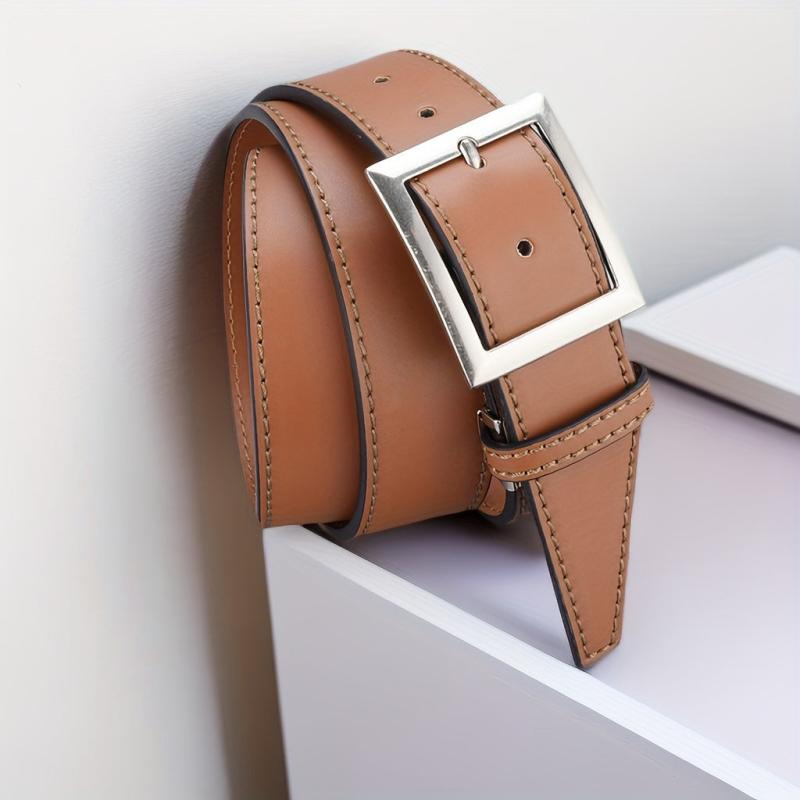 Men's Square Buckle Decorative Belt for Outdoor Party Holiday Business