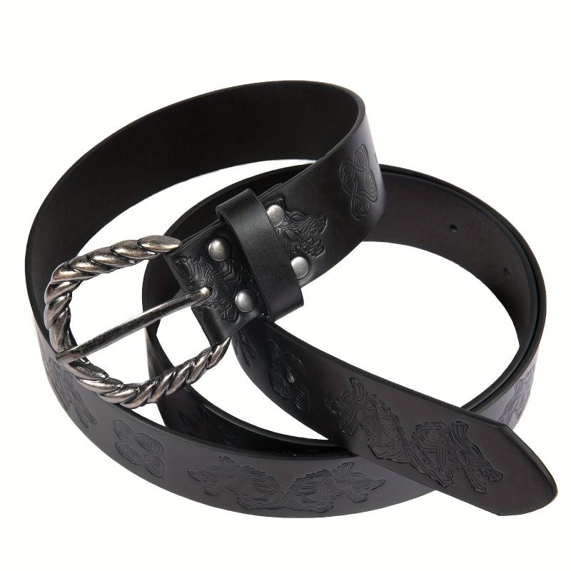 Viking Fenrir Embossed Leather Belt Medieval Retro Knight COSPLAY Stage Props