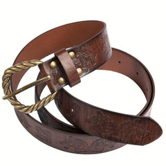 Viking Fenrir Embossed Leather Belt Medieval Retro Knight COSPLAY Stage Props