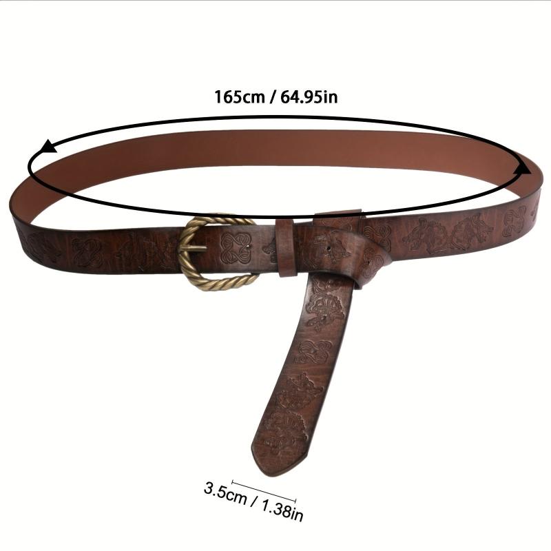 Viking Fenrir Embossed Leather Belt Medieval Retro Knight COSPLAY Stage Props