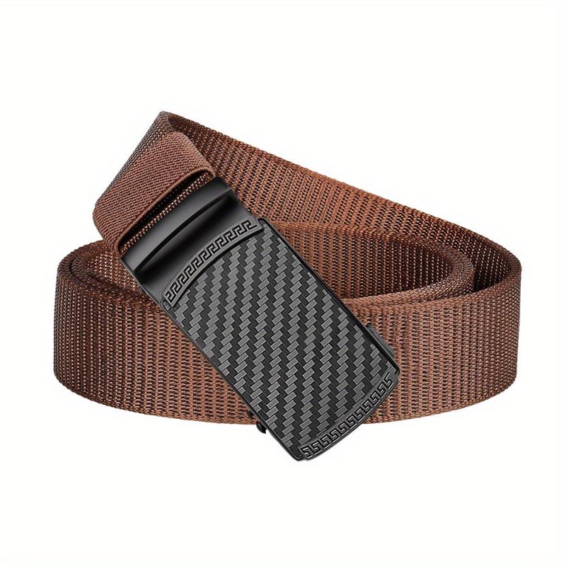 Men's Zinc Alloy Ratchet Belt Nylon Leather Belt