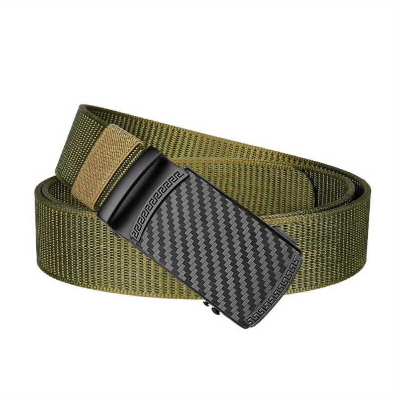 Men's Zinc Alloy Ratchet Belt Nylon Leather Belt