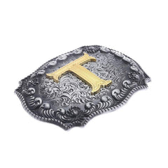 Casual Western Denim Letter T Belt Buckle