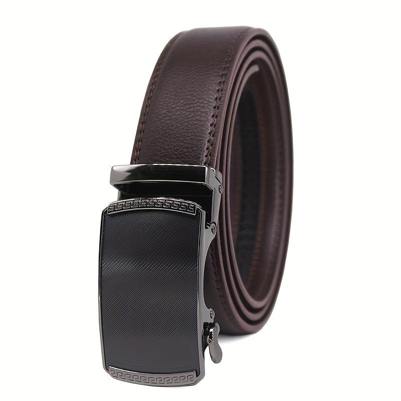 Men's Automatic Buckle PU Leather Belt for Business Suit