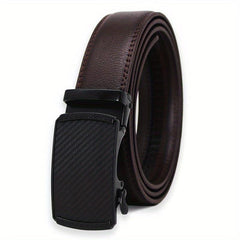 Men's Automatic Buckle PU Leather Belt for Business Suit