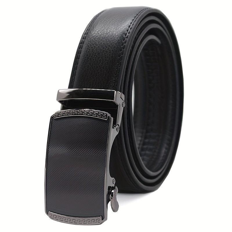 Men's Automatic Buckle PU Leather Belt for Business Suit