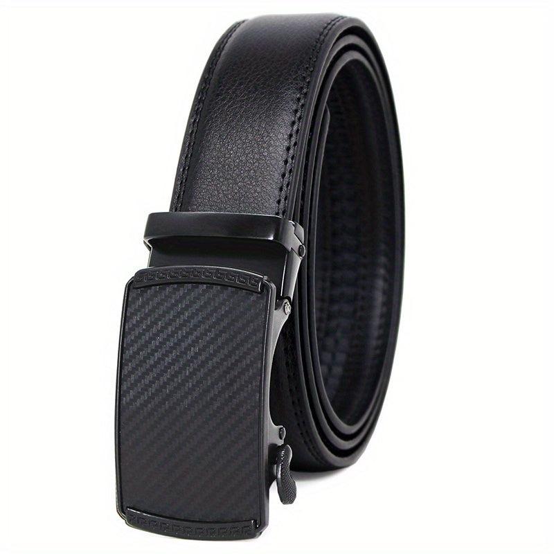 Men's Automatic Buckle PU Leather Belt for Business Suit