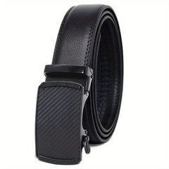 Men's Automatic Buckle PU Leather Belt for Business Suit