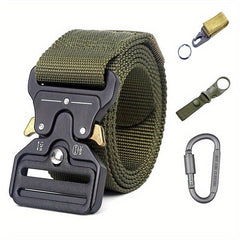 21inch Men's Nylon Tactical Belt Quick Release Buckle Elastic Stretch Canvas Web