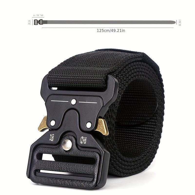 21inch Men's Nylon Tactical Belt Quick Release Buckle Elastic Stretch Canvas Web