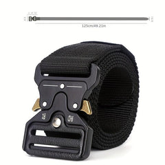 21inch Men's Nylon Tactical Belt Quick Release Buckle Elastic Stretch Canvas Web