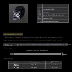 21inch Men's Nylon Tactical Belt Quick Release Buckle Elastic Stretch Canvas Web