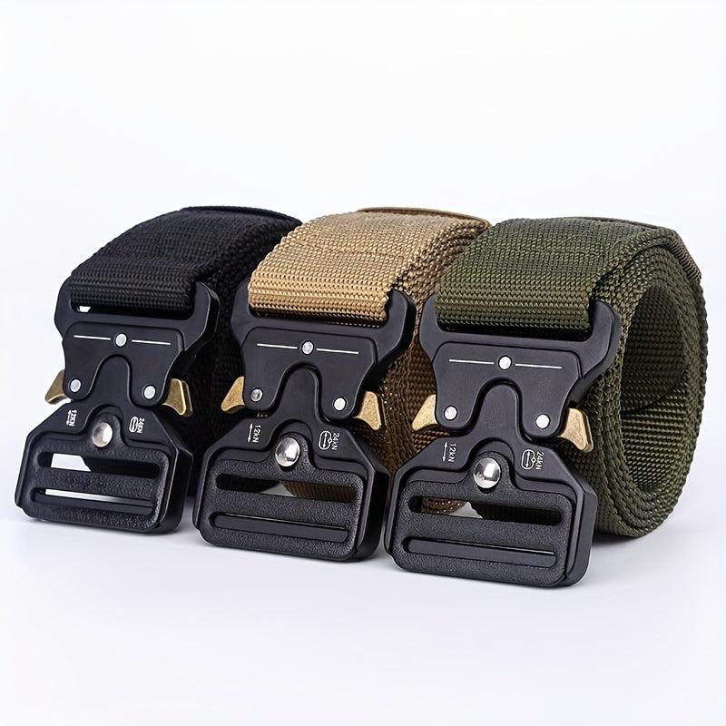 21inch Men's Nylon Tactical Belt Quick Release Buckle Elastic Stretch Canvas Web