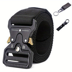 21inch Men's Nylon Tactical Belt Quick Release Buckle Elastic Stretch Canvas Web