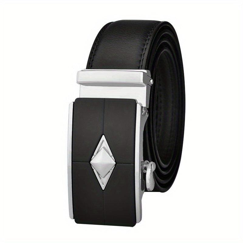 Argyle Style Men's Automatic Buckle Belt Business Leather Belt