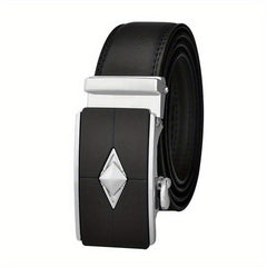 Argyle Style Men's Automatic Buckle Belt Business Leather Belt