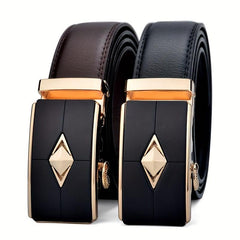 Argyle Style Men's Automatic Buckle Belt Business Leather Belt