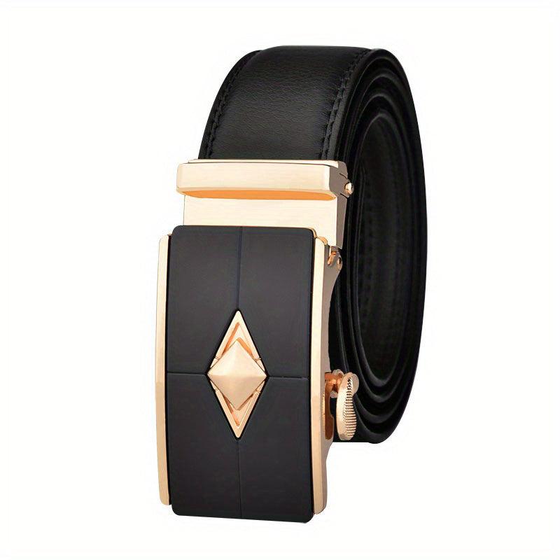 Argyle Style Men's Automatic Buckle Belt Business Leather Belt