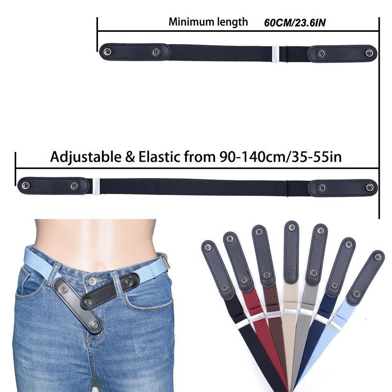 No Buckle Casual Stretch Belt Adjustable Elastic Stretch Belts for Women