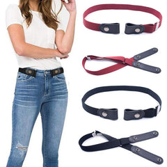 No Buckle Casual Stretch Belt Adjustable Elastic Stretch Belts for Women
