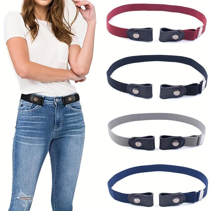 No Buckle Casual Stretch Belt Adjustable Elastic Stretch Belts for Women
