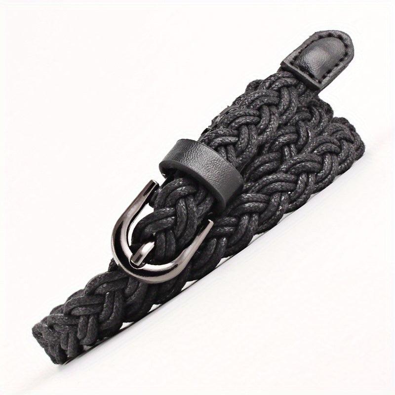 Vintage Braided Boho Belt Metal Buckle Girdle Women Punk Dress Belts