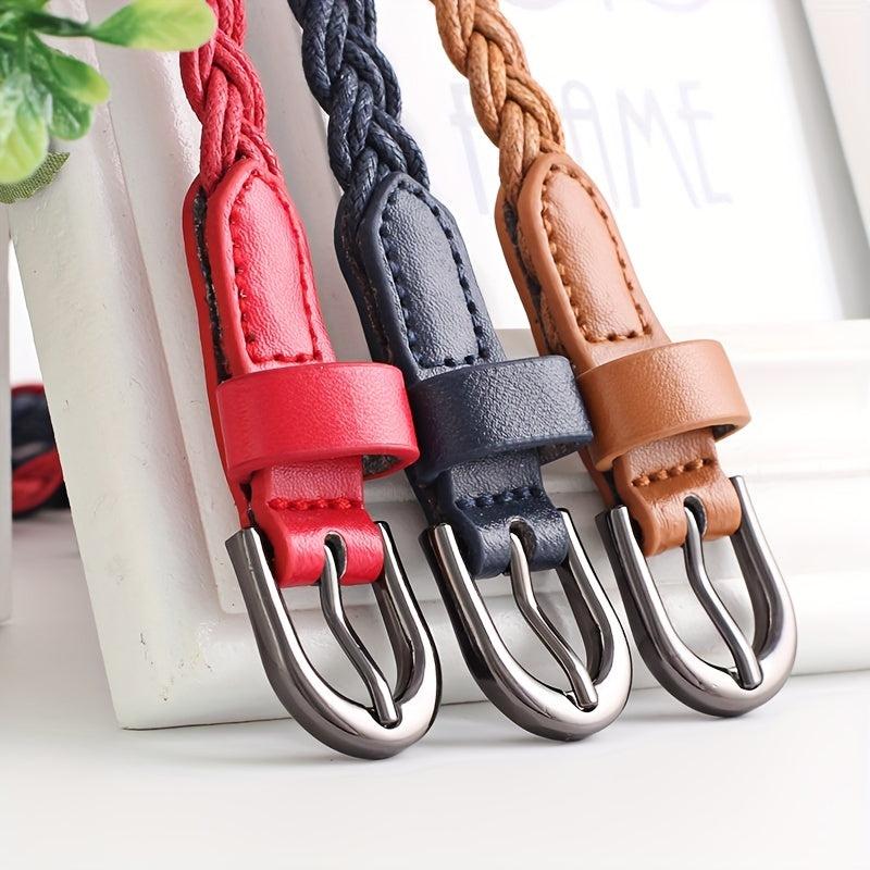 Vintage Braided Boho Belt Metal Buckle Girdle Women Punk Dress Belts