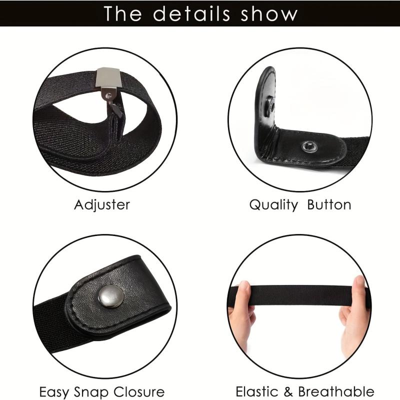 No Buckle Stretch Belt For Women Unisex Elastic Belts Jeans Dresses