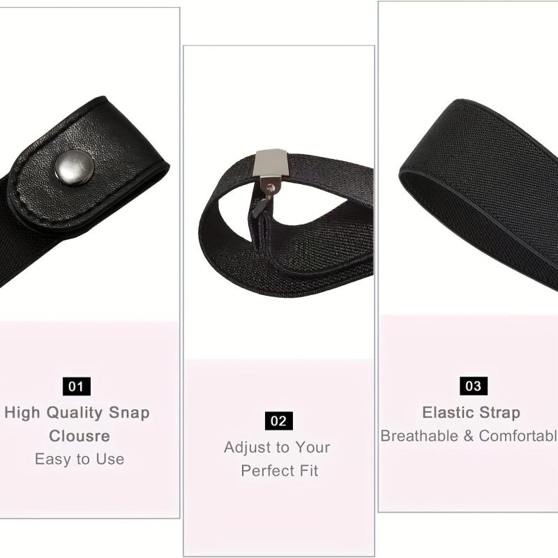 No Buckle Stretch Belt For Women Unisex Elastic Belts Jeans Dresses