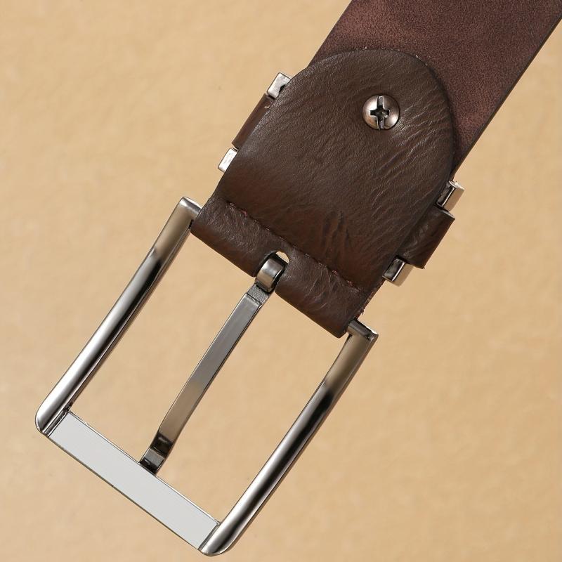Men's Pin Buckle Belt - PU Leather Coffee