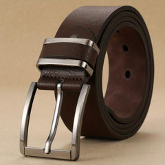 Men's Pin Buckle Belt - PU Leather Coffee