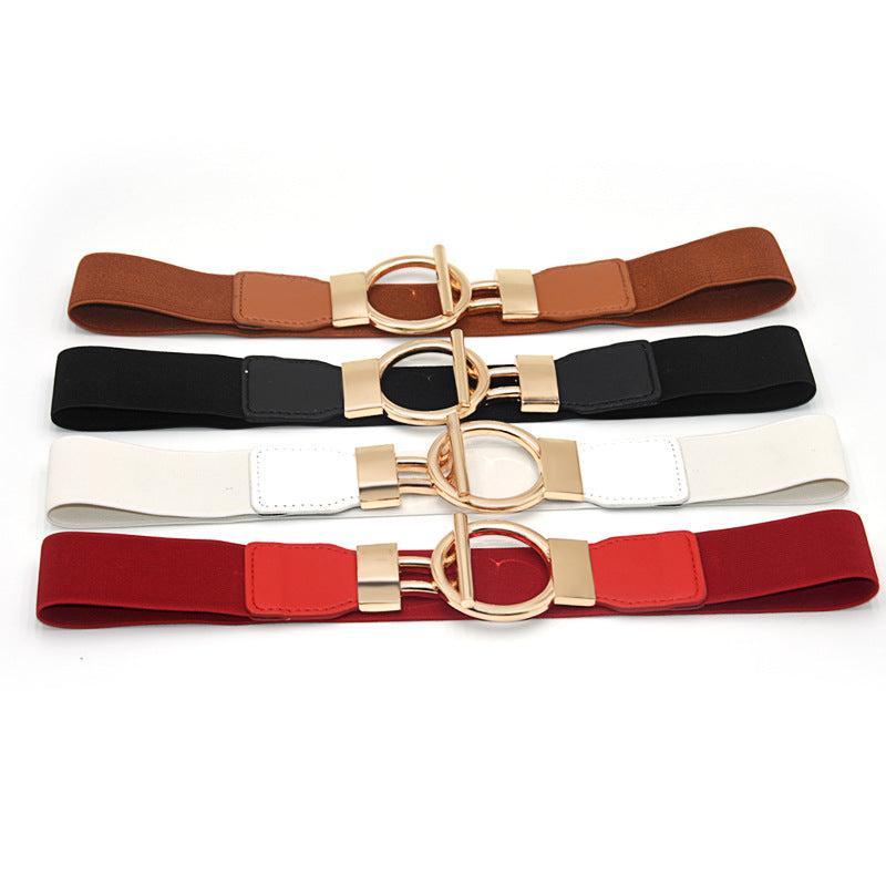 Ring Buckle Elastic Waistband