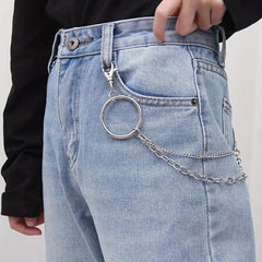 Detachable Chain Tassel Rivet Belt Punk Hip Hop PU Belt Women Vintage Waistband