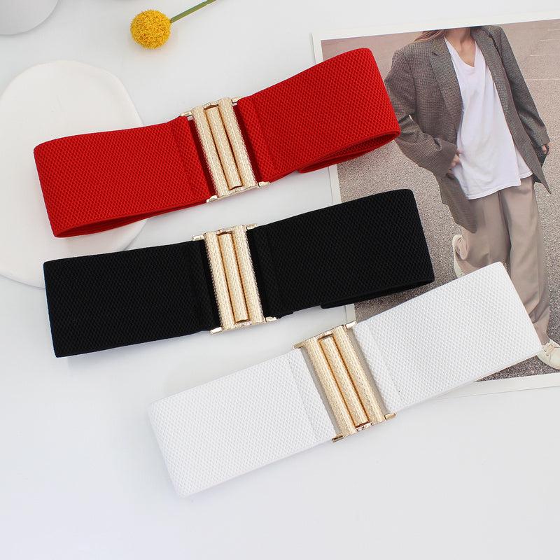Elastic Wide Belt Women's Waist Decorative Dress Coat Slim Skirt