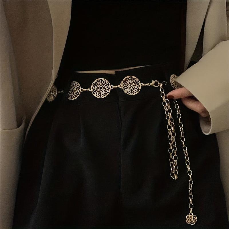 Boho Tassel Metal Waist Chain Geometric Decorative Dress Belt Belly Chain
