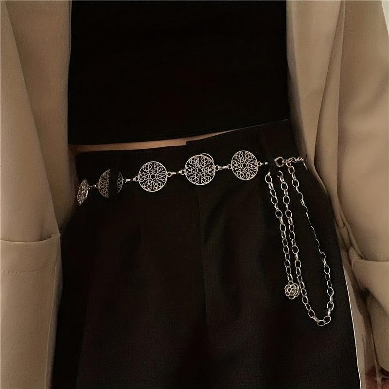Boho Tassel Metal Waist Chain Geometric Decorative Dress Belt Belly Chain