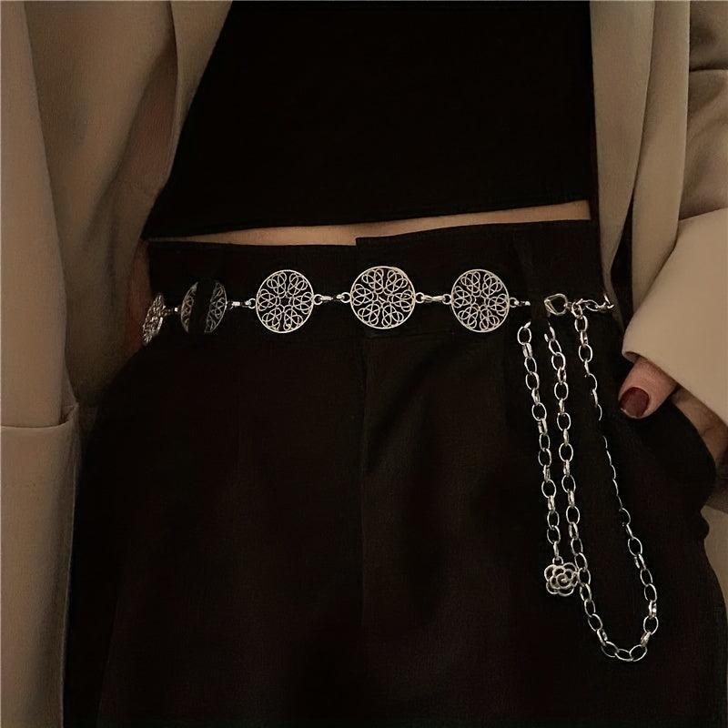 Boho Tassel Metal Waist Chain Geometric Decorative Dress Belt Belly Chain