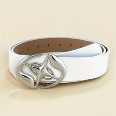 Hollow Out Buckle Belt Stylish Solid PU Belt for Women