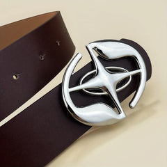 Hollow Out Buckle Belt Stylish Solid PU Belt for Women