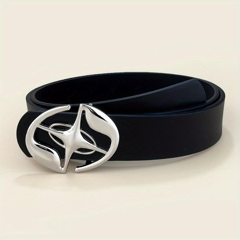 Hollow Out Buckle Belt Stylish Solid PU Belt for Women
